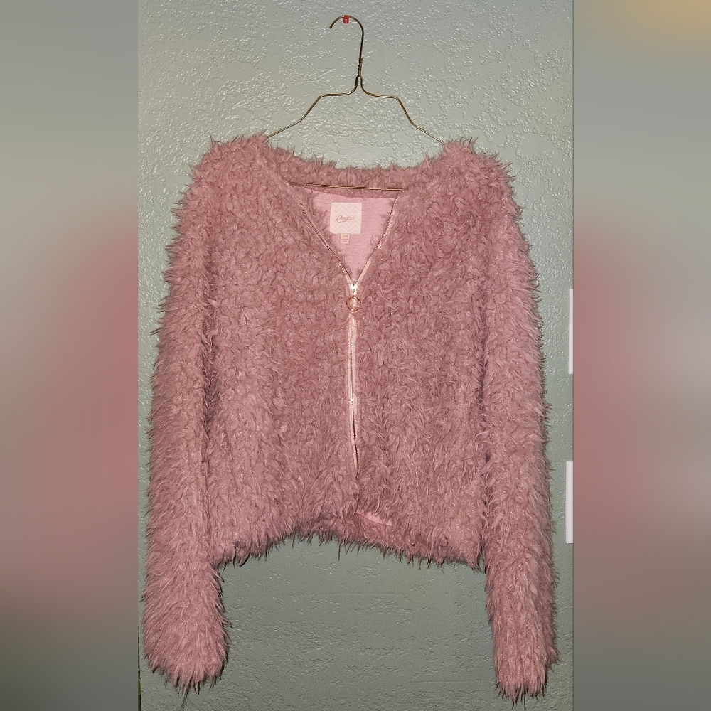 Fluffy blush pink junior jacket - New